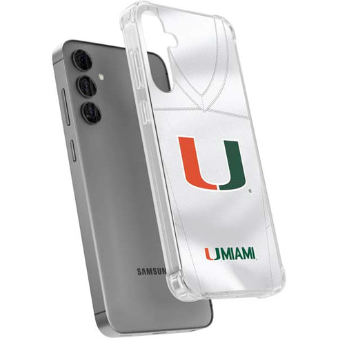 University of Miami White Jersey Galaxy S24 Plus Clear Case